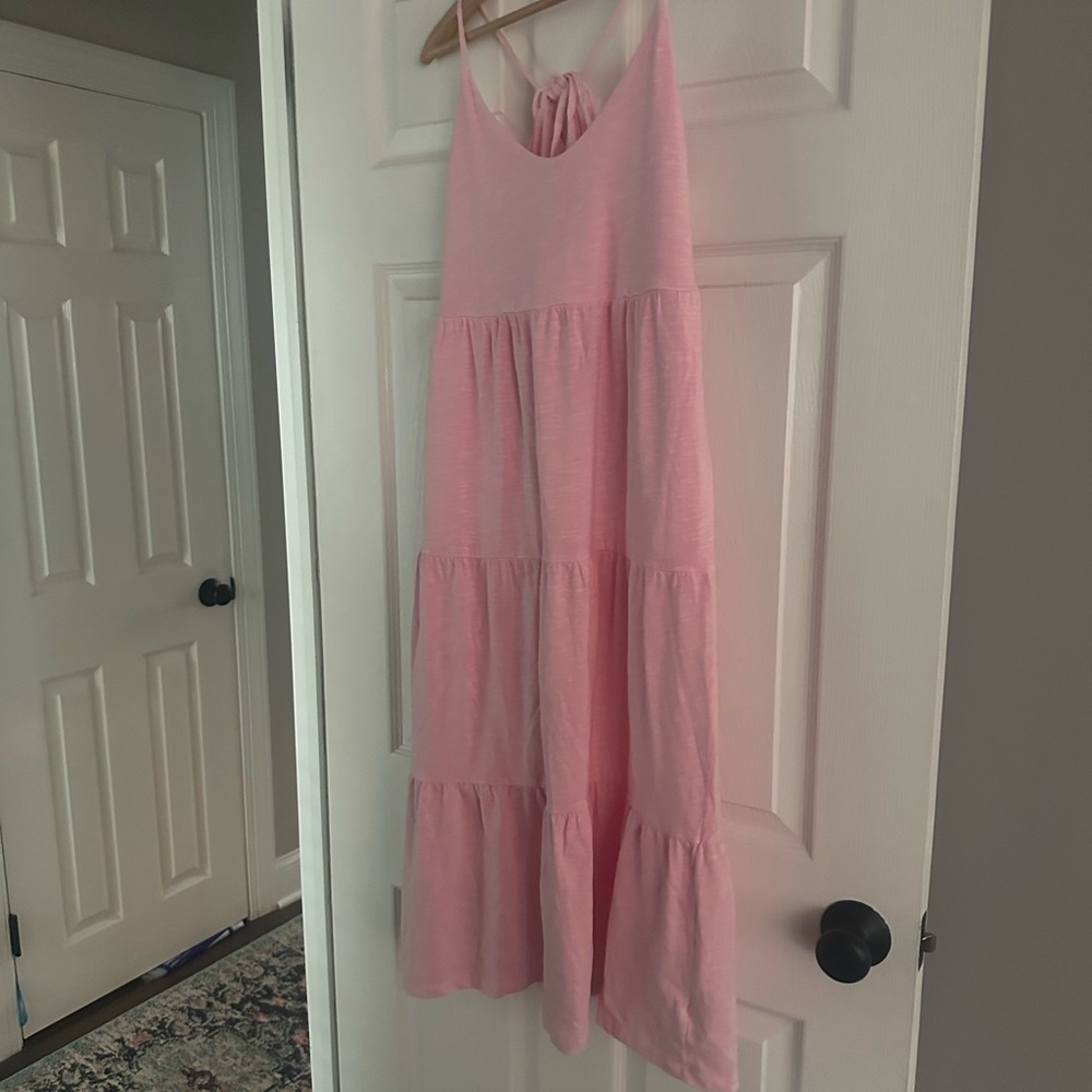 Old Navy Pink Pleated Tiered Sundress